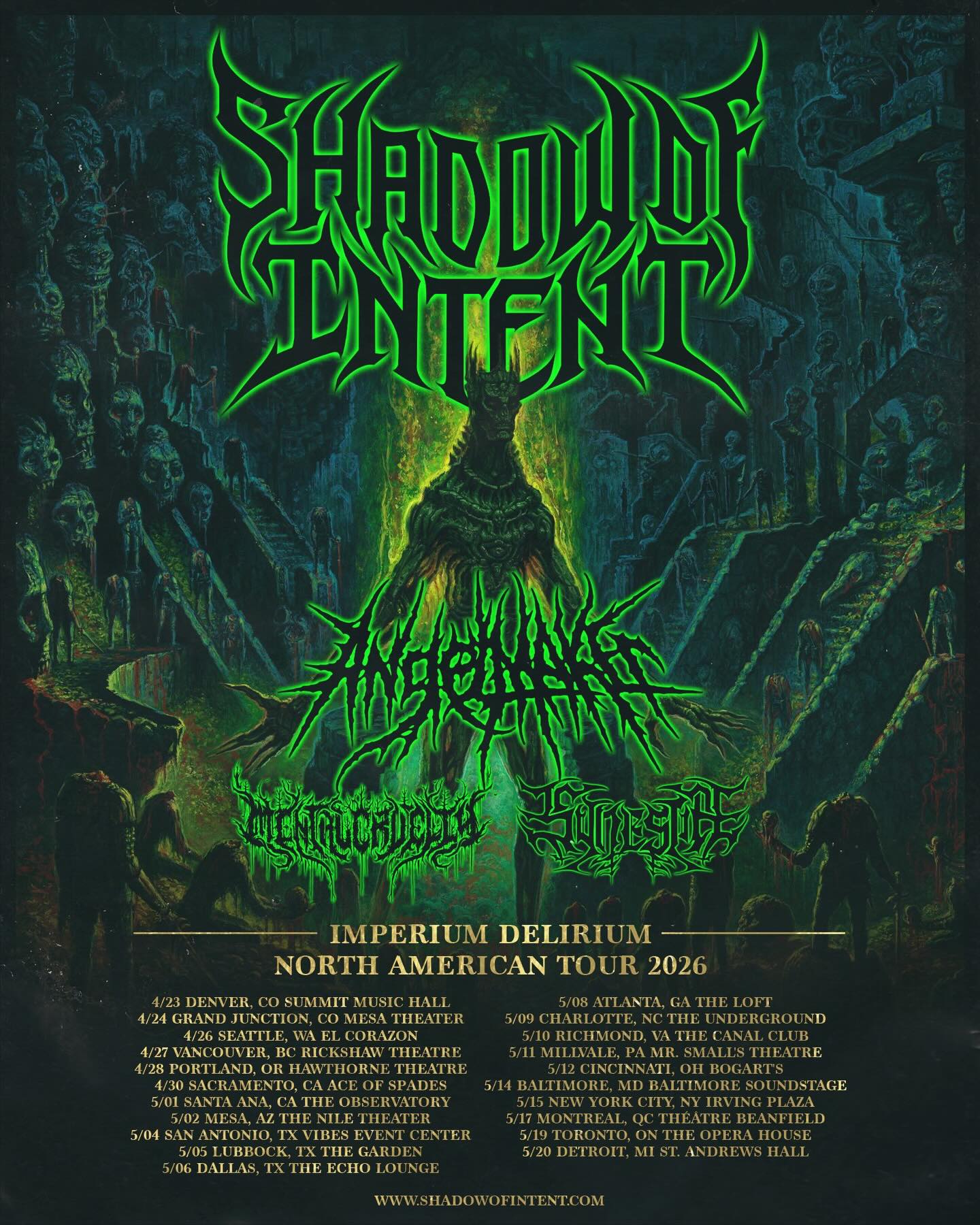 Synestia Imperium Delirium North American Tour Poster 2026